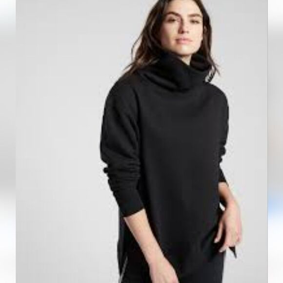 Athleta 24/7 Funnel Neck Sweatshirt Black Size S - Picture 1 of 13